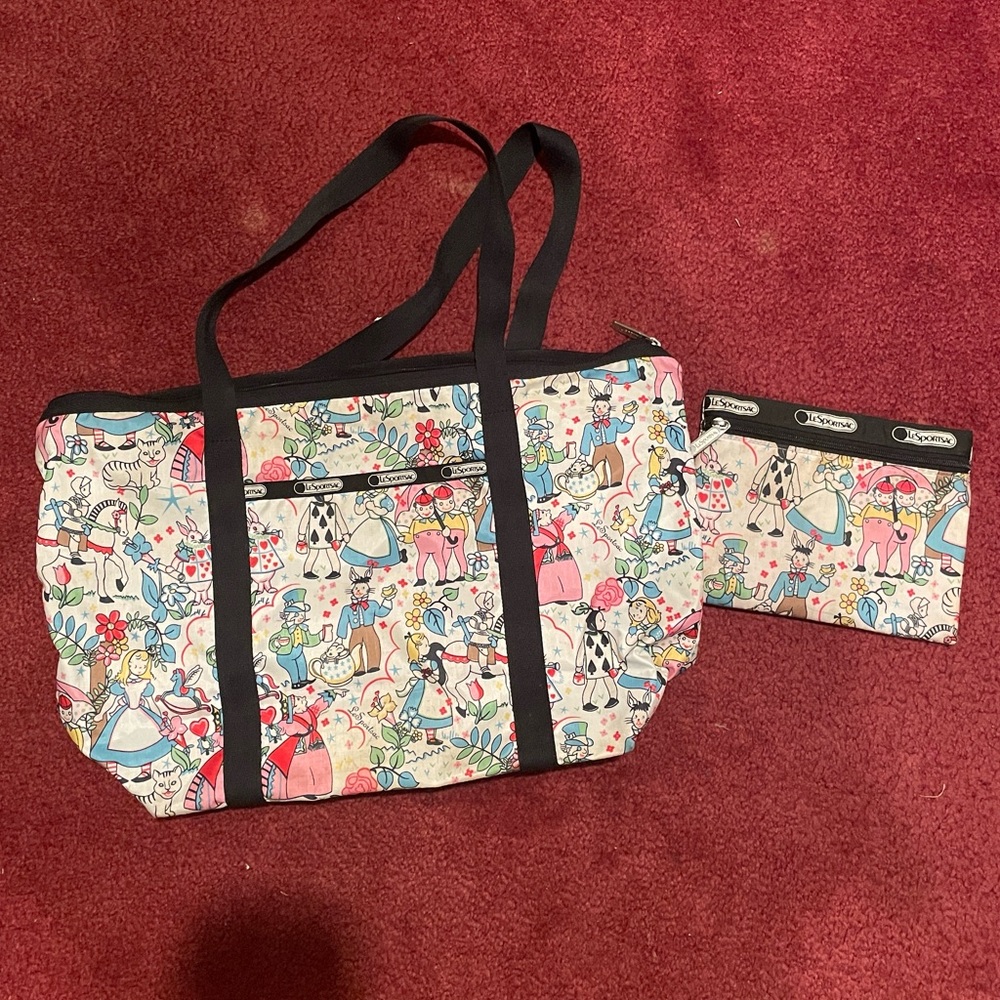Lesportsac Alice in Wonderland Tote and Pouch